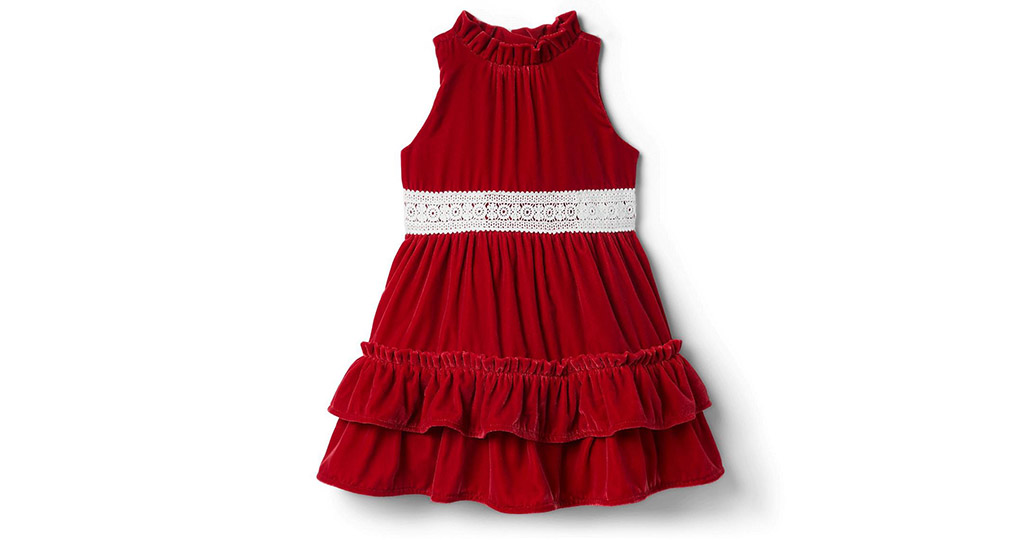 Janie And Jack Velvet Ruffle Dress